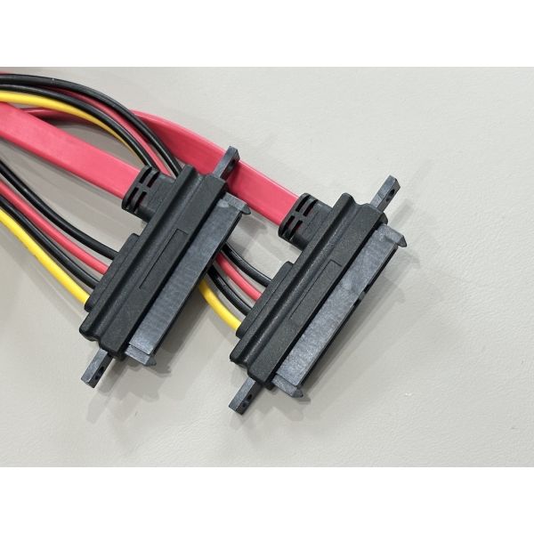 Multi-drop SATA data and power connector cable harness, 1-to-multi serial ATA wire assembly for HDD / SSD, server backplane, storage cabinet customization and PCB power transmission