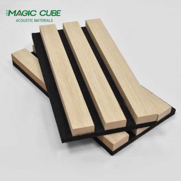 Fire Retardant Wooden Slat Acoustic Panels with Polyester Fiber Base