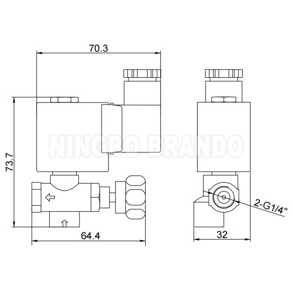 7000 OLAB Тип соленоидный клапан для парового железа 1/4' 230V 220V 120V 110V 24V