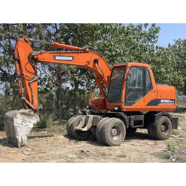 Hydraulic Terrain Wheeled Used Doosan Excavator DH150W 12Tonne