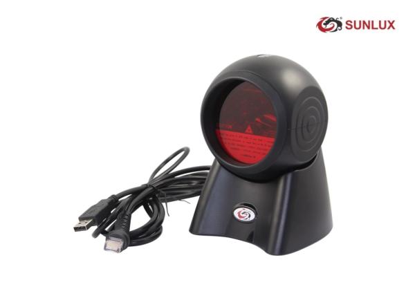 Multi Directional Laser Barcode Scanner Round Case Adjustable USB Interface