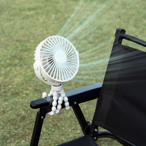 2000mAh Rechargeable Mini Stroller Fan With Flexible Tripod 3 Speed Adjustable