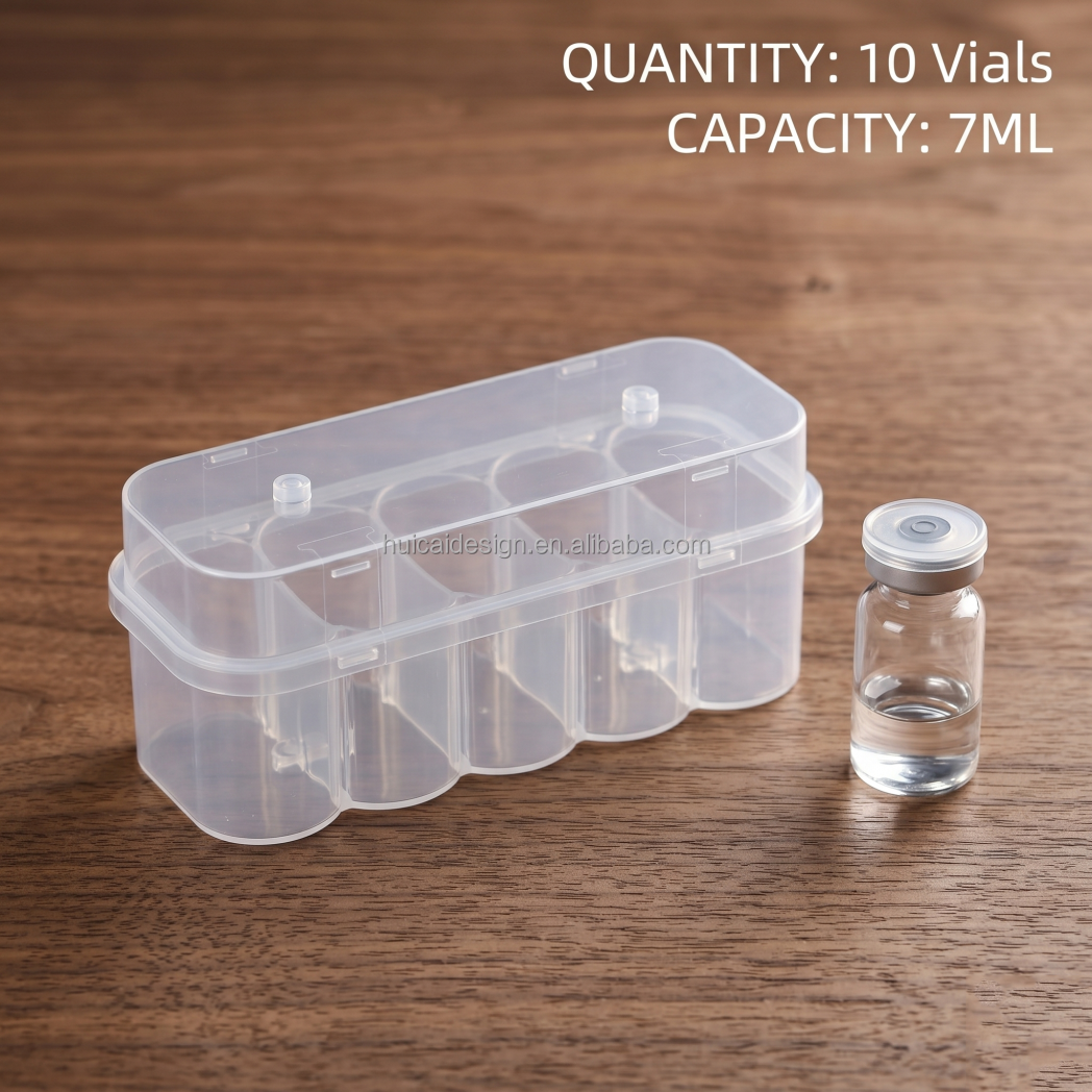 Wholesale 3ml 5ml 10 ml Transparent Freeze-dried Powder Vaccine Storage Plastic Box pp Vials Box Peptide Case Container