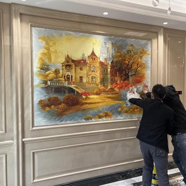 6 Méthode d'impression couleur Peinture à l'huile artisanale Peintures abstraites sur toile pour la décoration murale