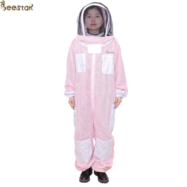 Three Layer Ventilated Pink Veil Beekeeping Suit High Quality Overall Safety Beekeeper Clothing