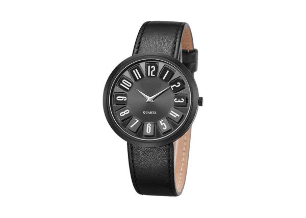 36mm Case Ladies Quartz Wristwatches Genuine Leather Strap Stainless Steel Back Cover