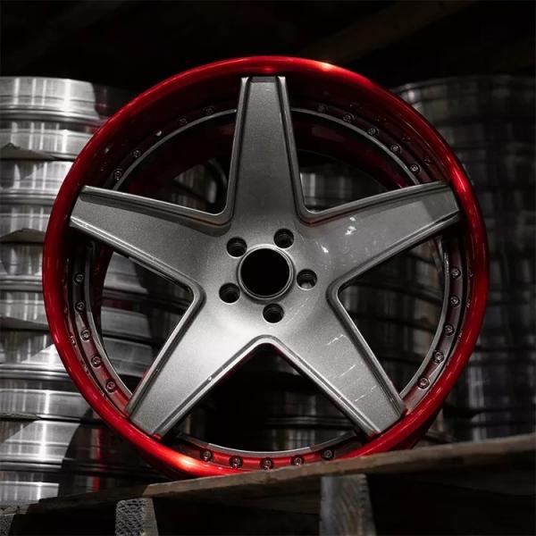 Deep Dish Lip Wheels 5 Spoke Aluminum Custom Forged Wheels 2 Pieces Forged Alloy Wheels For Sports Car