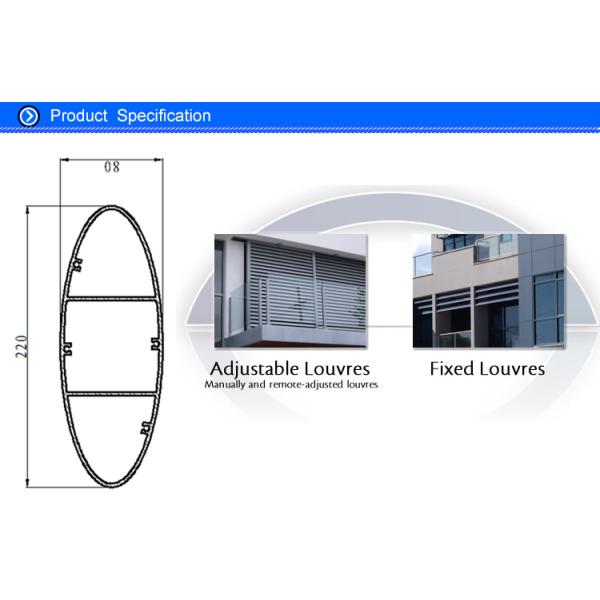 Powder Coating Sun Shade Aluminium Vertical Louvres , Outdoor Aluminium Window Louvres Blinds