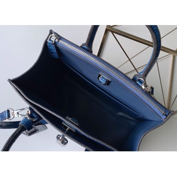 Luxury Cross Body 23cm Crocodile Skin Tote Bag Lock Decoration