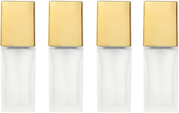 Gold Liden 1 oz/30ml Leak-Proof Portable Design Frosted Glass Cosmetic Bottles