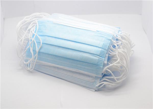 Fluid Resistant Layer Disposable Non Woven Face Mask Adjustable Nose Bar Excellent Fltration