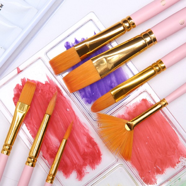 4pcs Preferably Nylon Tip Uniform Stroke Wooden Brush Price Kids Paint Brushes