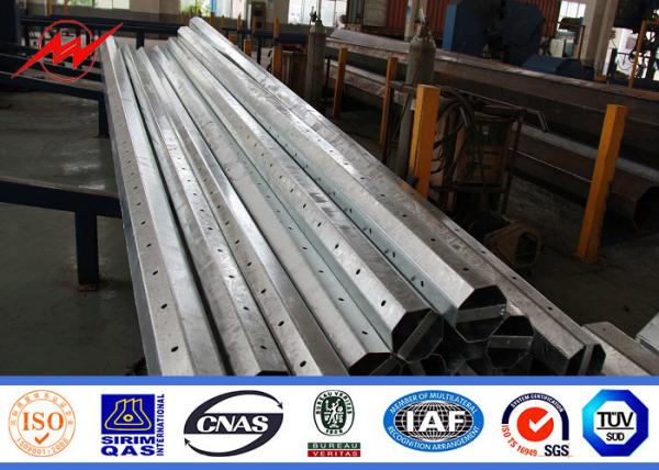 High Voltage Galvanized Power Transmission Poles For Electrical Line ,  / BV / ISO