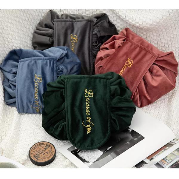 Сумка Drawstring макияжа бархата портативная повторно использовала Multi функцию