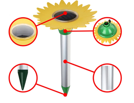 Sunflower Solar Powered ultrasonic rodent control Repel Mice Snake Rodent Outdoor