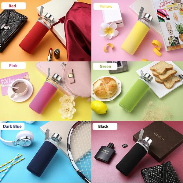 Бутылка доказательства утечки 18 Оз портативная стеклянная, бутылка нося напитка рукава многоразовая