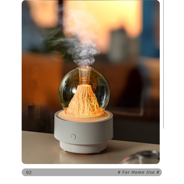 Home Office Volcano Aromatherapy Diffuser Tabletop With 7 Color LED Light