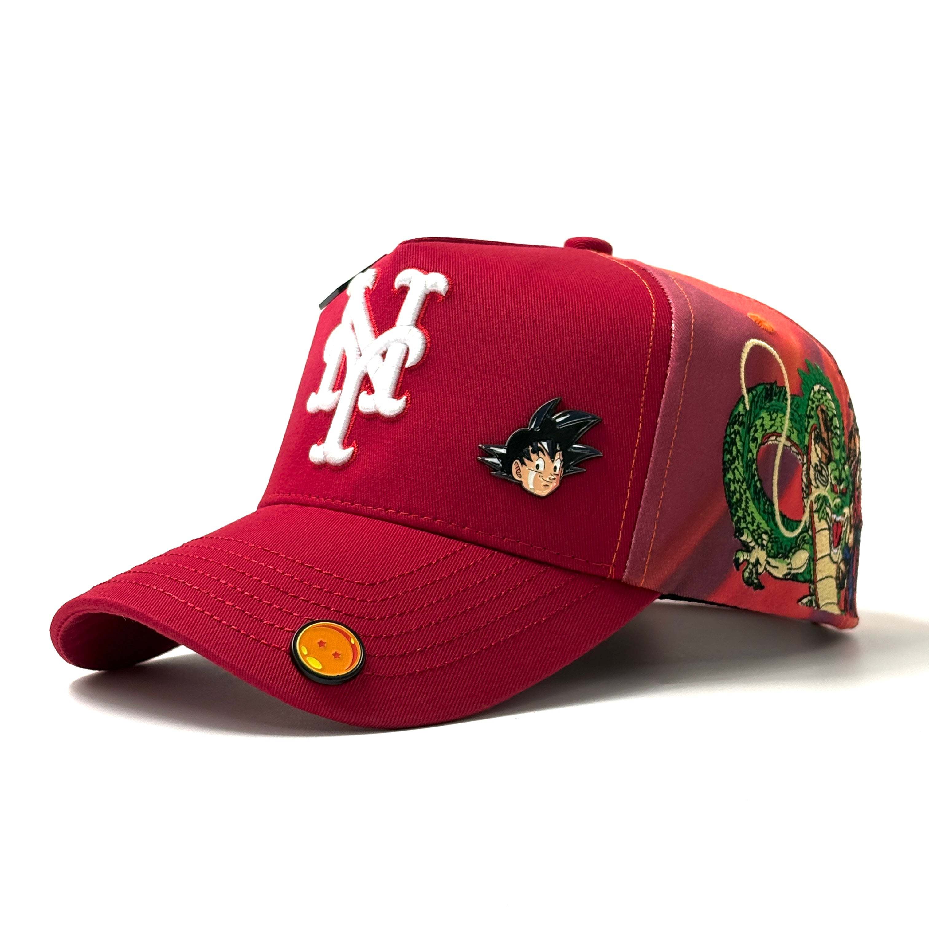 Dragon Ball Cartoon Themed Custom Hats Adjustable Size With Multiple Metal Badges