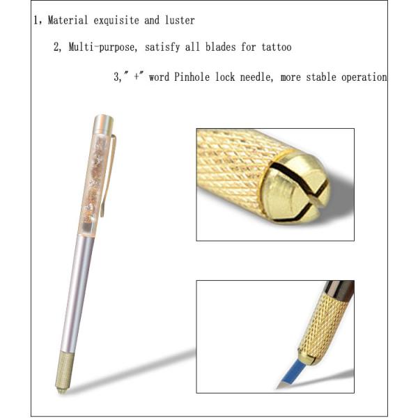 Ручка татуировки оптовой золотой ручки татуировки брови Кристл ручки фольги одного бортовой постоянная ручная с низкой ценой