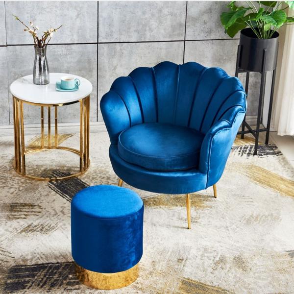 Velvet Seat Metal Counter Bar Stools Chair for Coffee Shop and Living Room Function