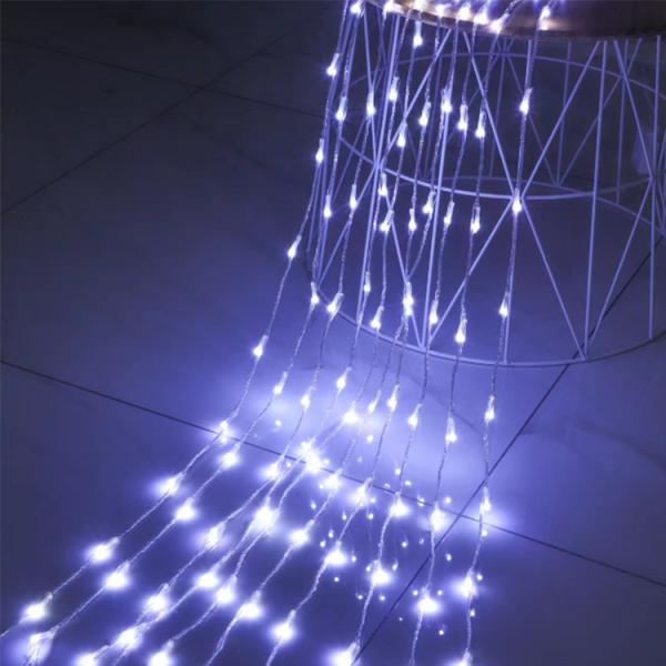 10000 Hours Lifespan LED Waterfall Flowing Light Strings for Christmas Room Decoration