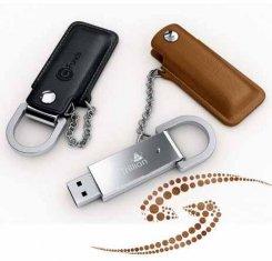 2GB, 4GB, memoria USB AT-030H del cuero del OEM 8GB