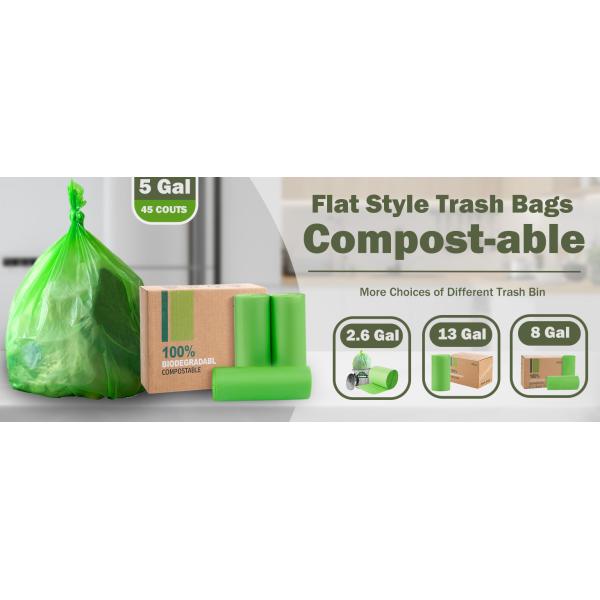 Compost Handle Trash Bags, 4-5 Gallon, Extra Thick 0.78 Mils, Wastebasket Liners Bags For Kitchen Bathroom Office