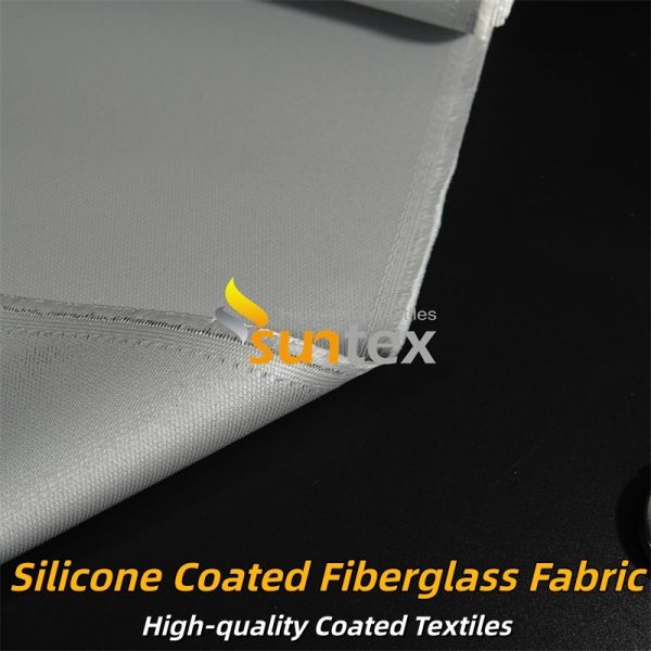 Durable Grey Color Silicone Coated Fiberglass Fabric Double Sided Fire Resistant Fabric Designed for Industrial Insulation