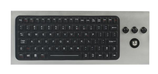 86 chaves IP68 waterproof o teclado industrial do silicone com o teclado selado trackball