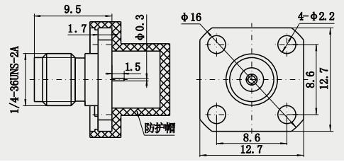 furos fêmeas retos de 2.92mm os 4 flangeiam C.C. dos conectores a 40GHz