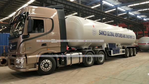 49.6cbm LPG Road Tanker 3 Axles 49600 Liters 23tons Propane Gas Tanker Trailer for Nigeria
