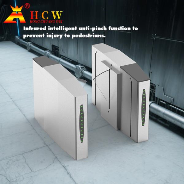porte de tourniquet de barrière de l'aileron 25W avec le pincement d'Infrared Mechanical Anti de lecteur de cartes