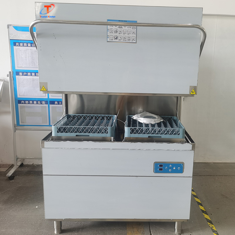 Industrial Grade Hood Type Dishwasher Fully Automatic Stainless Steel For