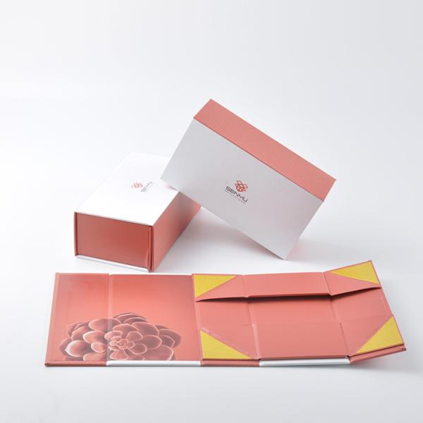 Hot selling design foldable rigid flip package  hook gift box with magnetic