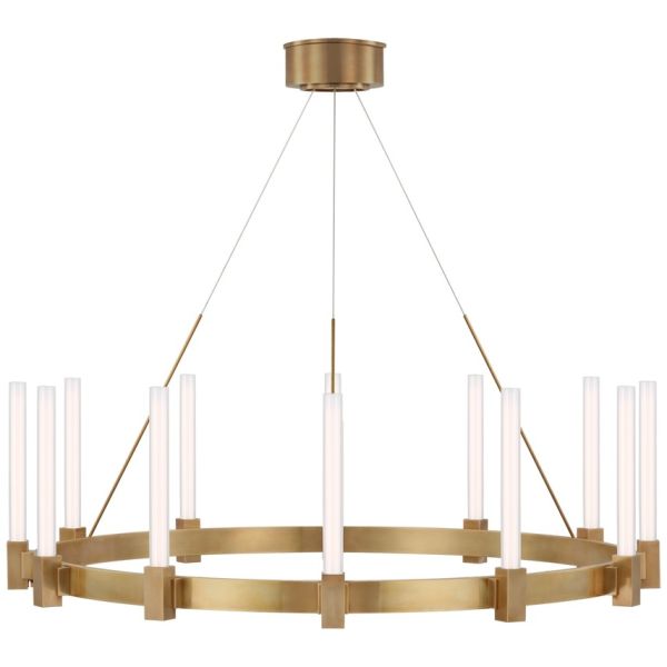 Modern Luxury Brass Body Crystal Shade Pendant Light with 3500K Warm White LED Suspended Lighting