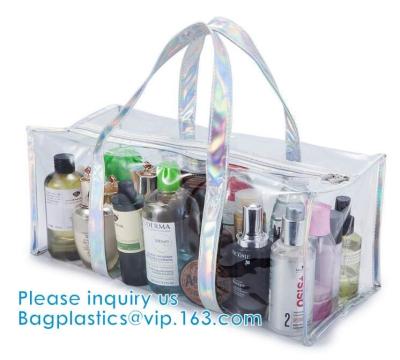 PVC Travel Makeup Toiletry Storage Bag, Large Capacity Tote Bag, Cosmetic Clothes Organizer Bag