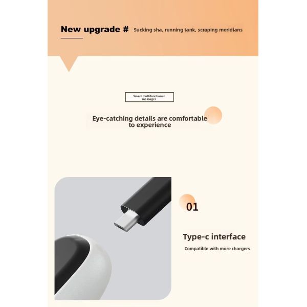 USB Rechargeable Electric Cupping Massager with 9 Strength Grade Suction and 9 Temperature Settings for Deep Muscle Relaxation