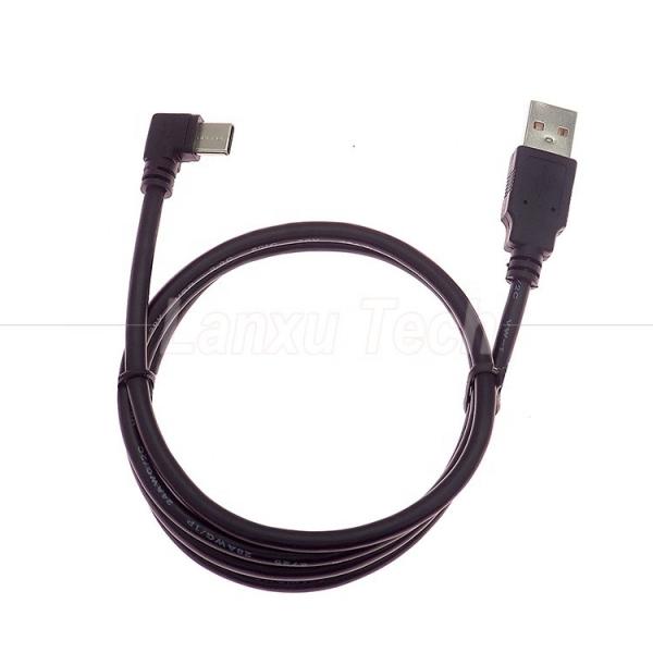 Chargement rapide à angle droit de 90 degrés 2A câble d'extension du chargeur de données USB 2.0 à type C
