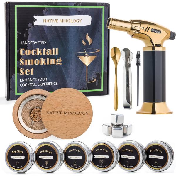 Herramientas de bar Premium Whiskey Chips de madera coctel fumador de chips de fruta de madera