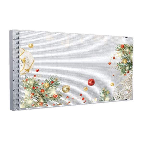 Affichage LED transparent adhésif à haute luminosité avec taille de panneau 816x384 mm et point de rupture de support Continuation SMD2121