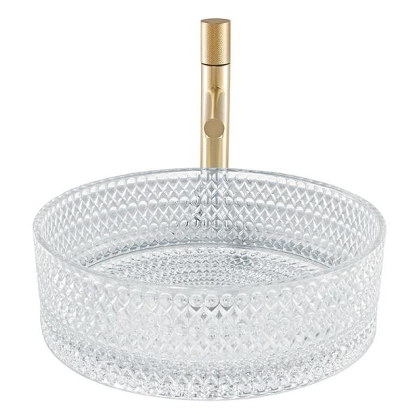 12mm Thickness Glass Vessel Basins Crystal Clear Sink No Leakage