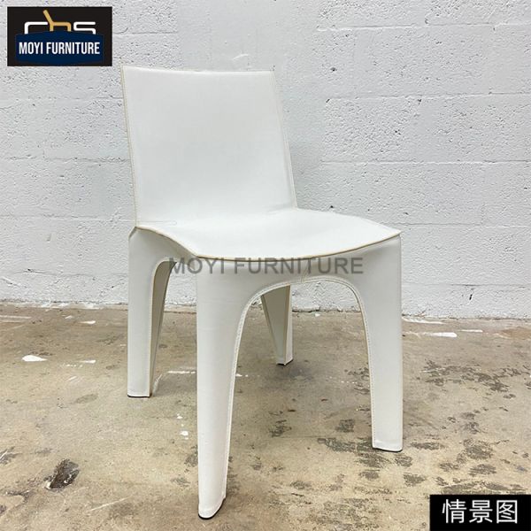Dining Chair Metal Legs Customizable Italian Luxury Design Leather Backrest Offering Exceptional Seating Experience