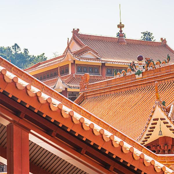 Decoração de telhado cerâmica chinesa azulejos vidrados para porta de arco do restaurante chinês