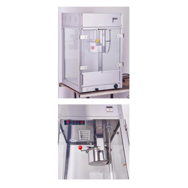 1.5KW Power Stainless Steel Tempered Glass Popcorn Maker Machine for Snack Production