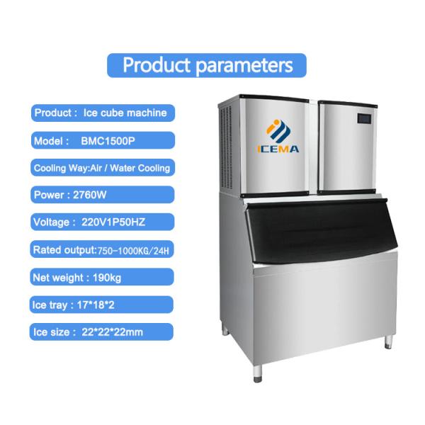 Customized Dimensions Ice Cube Making Machine With R404a / R507a Refrigerant