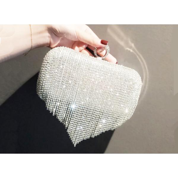 New style evening party bag diamond banquet bag tassel bag diagonal cross bag hand bag female dinner socialite party bag