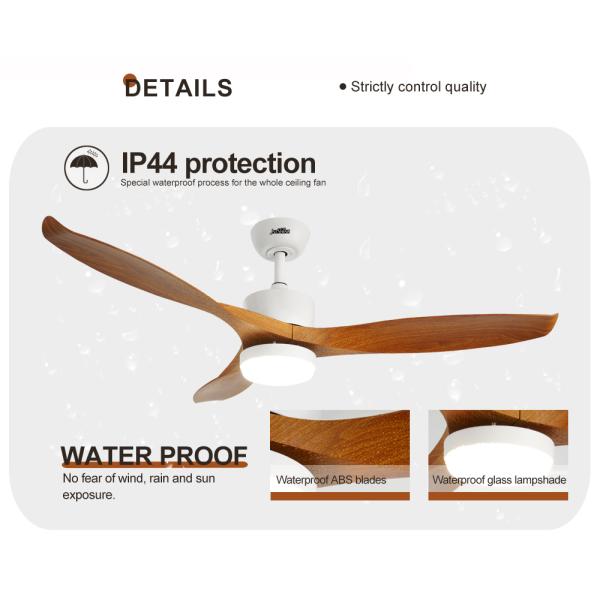 led ceiling fan Controlo a distância conduzido plástico do fã de teto do ABS IP44 impermeável exterior