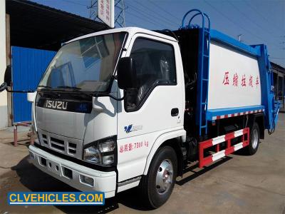 ISUZU 600P 7CBM Automatic Garbage Truck  Power Steering Hydraulic Lift