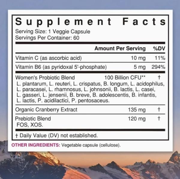 Female Vaginal Probiotic PH Balanced Capsules Lactobacillus Blend Supplement