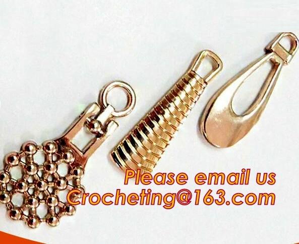 One side Embossed 3D logo, one side engraved logo gold tone garment/apparel metal zipper pull made in china